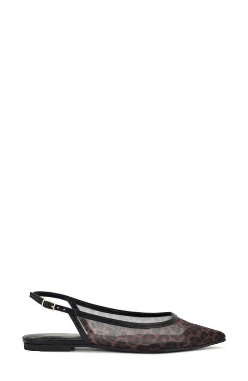 Nine West Brin Mesh Slingback Flat In Animal Print