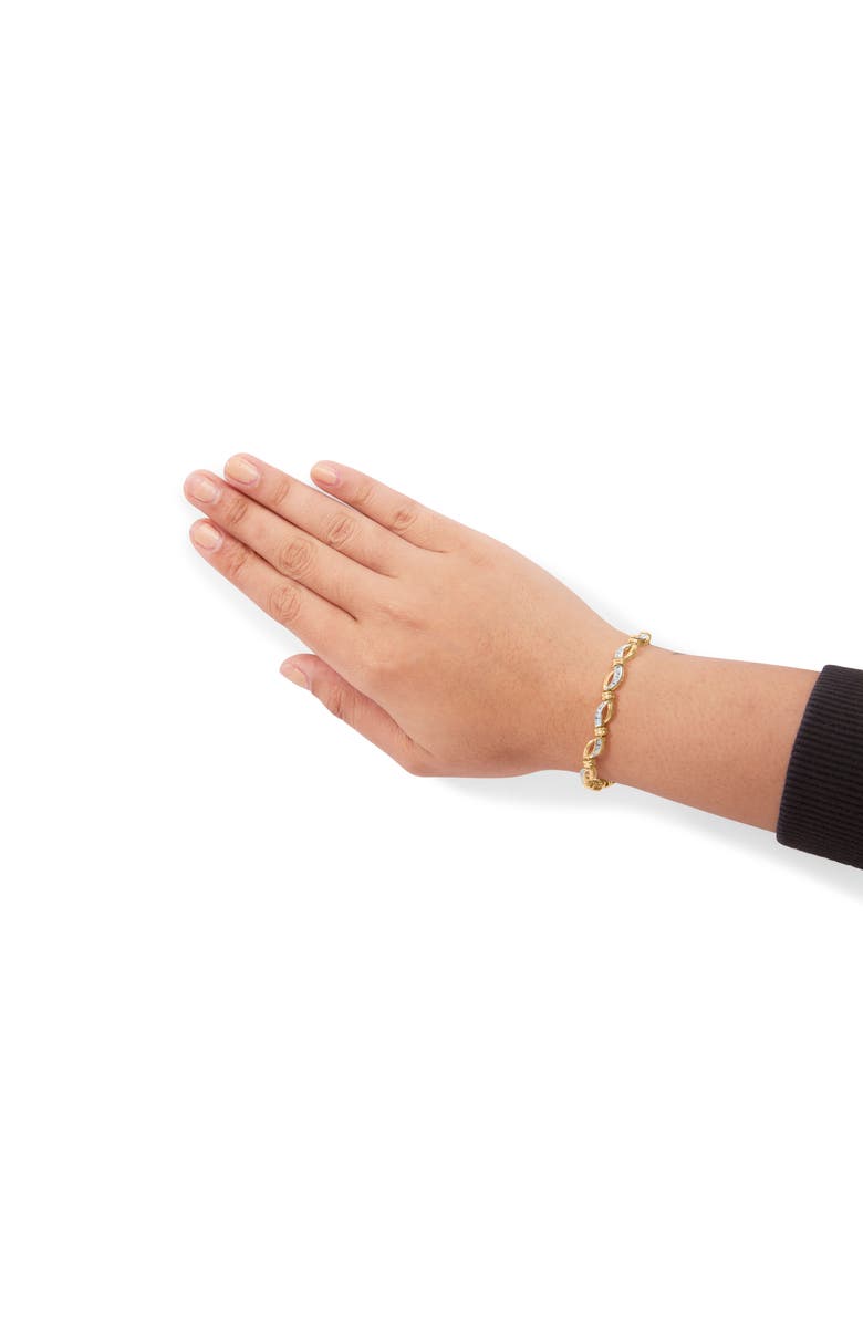 Haus of Brilliance 10K Yellow and White Gold 1/2 Cttw Diamond Infinity Link Tennis Bracelet, Alternate, color, Yellow