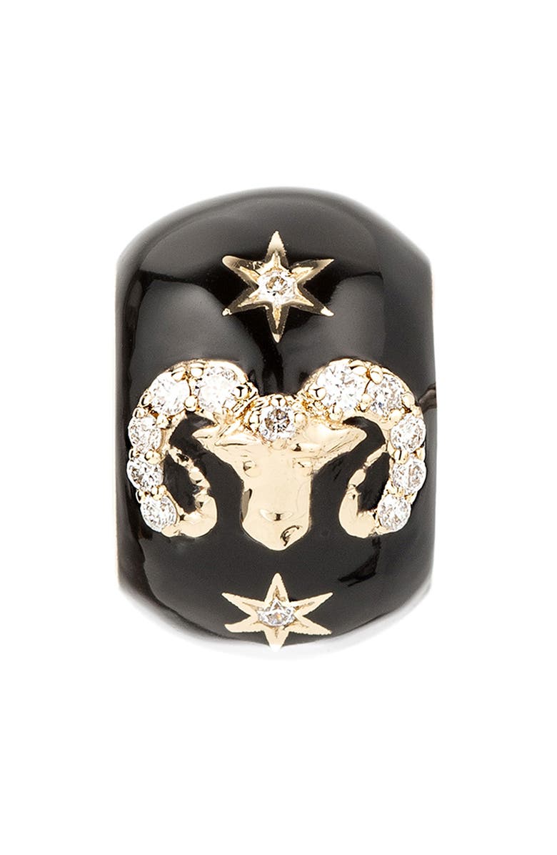 Adina Reyter Zodiac Ceramic & Diamond Bead Charm, Main, color, Yellow Gold - Aries