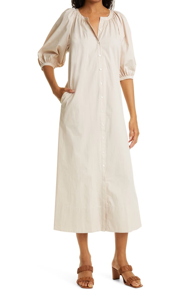 Vincent Puff Sleeve Maxi Dress, Main, color, BISCOTTI