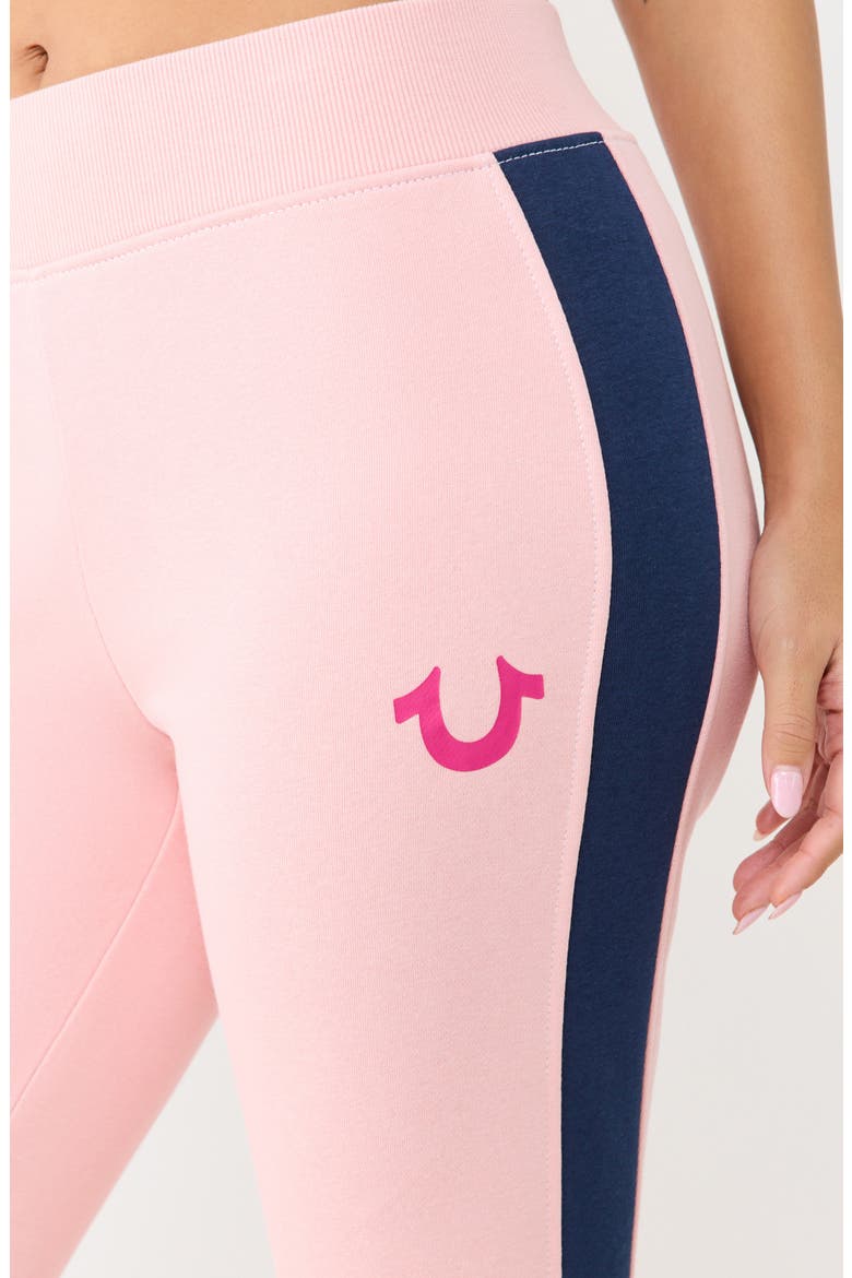 Colorblock Flare Pants, Alternate, color, DULL PINK/ DRESS BLUE