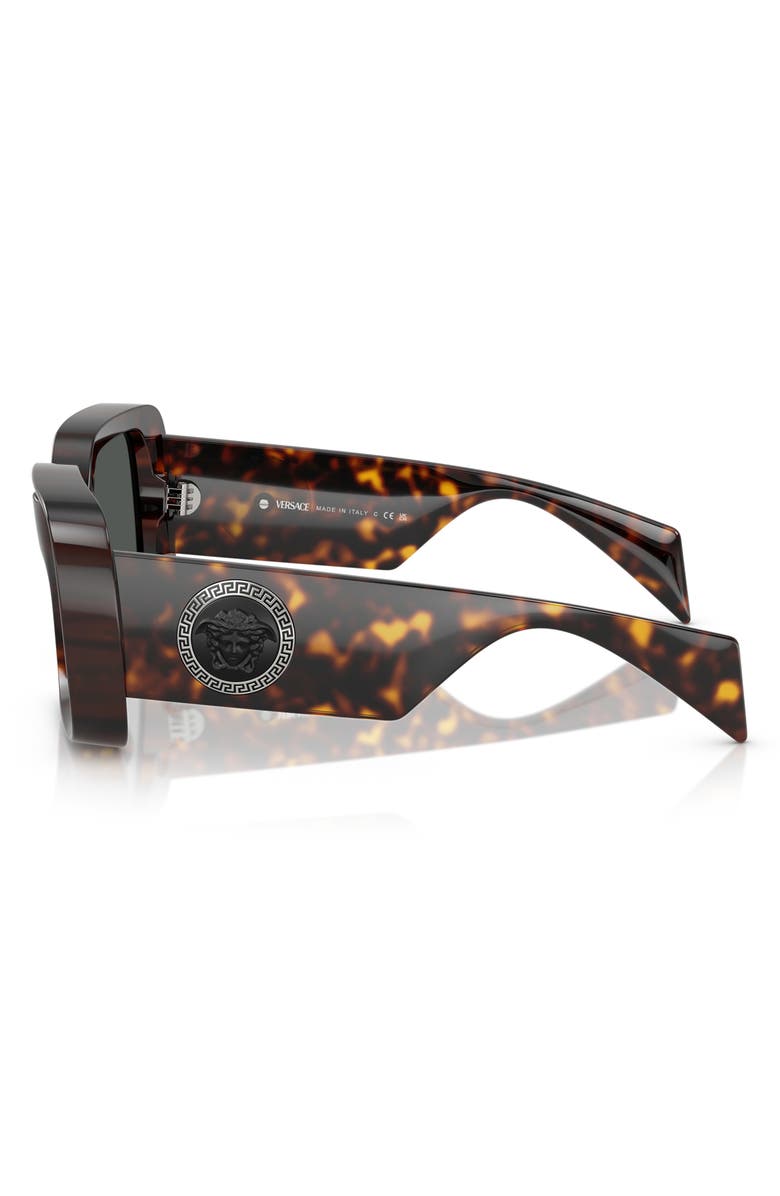 Versace 54mm Square Sunglasses, Alternate, color, Havana