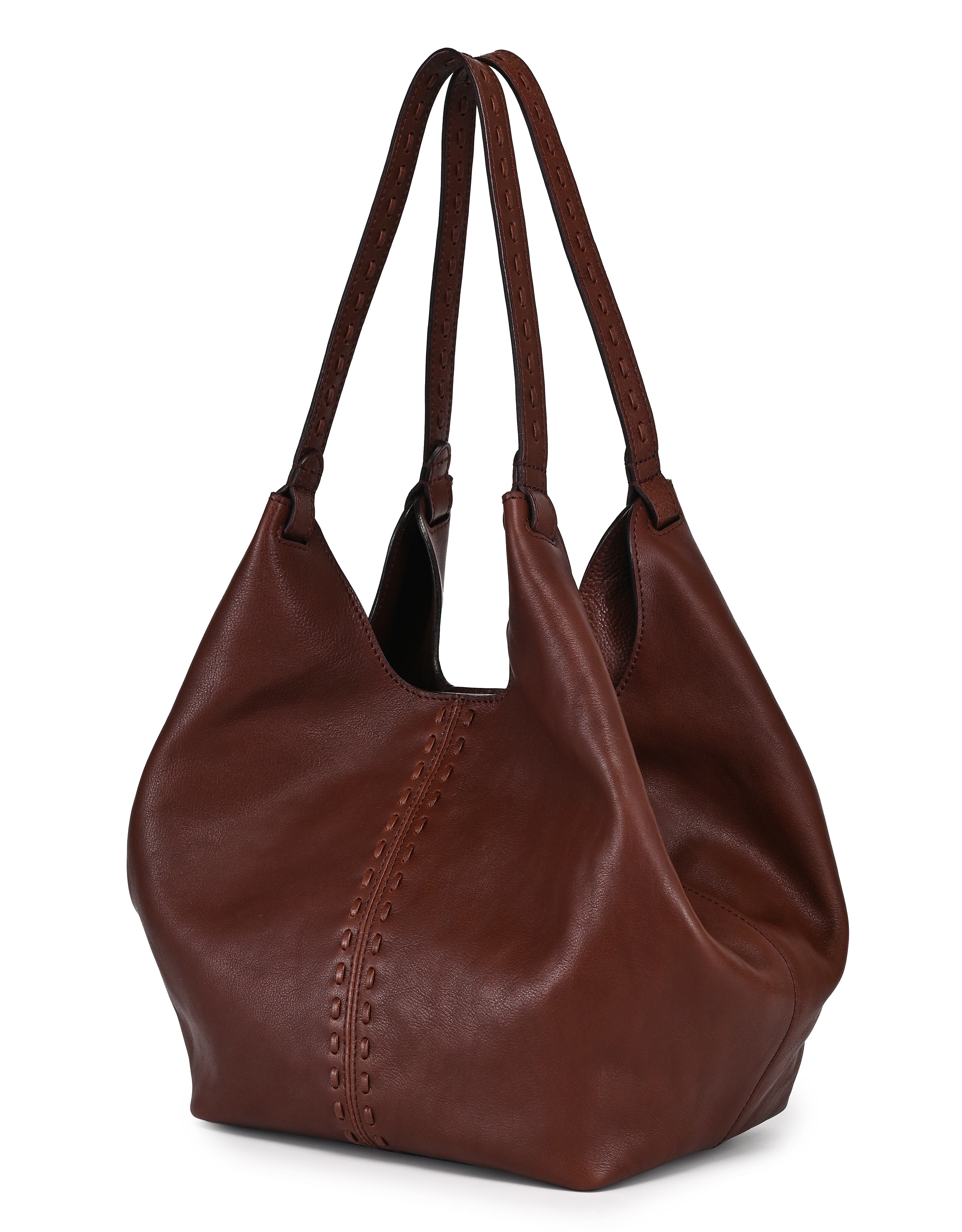 Magnolia Genuine Leather Handwoven Convertible Tote, Alternate, color, Brown