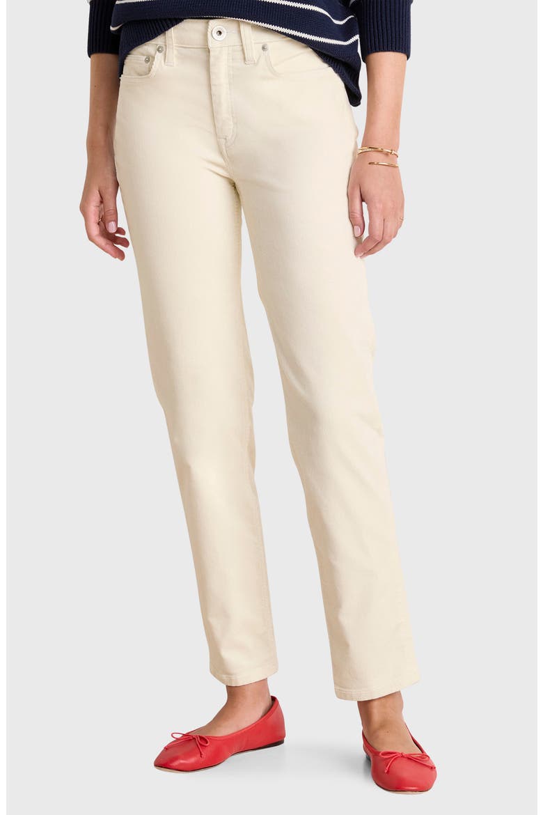 Corduroy Ankle Straight Leg Pants, Main, color, MARSHMALLOW