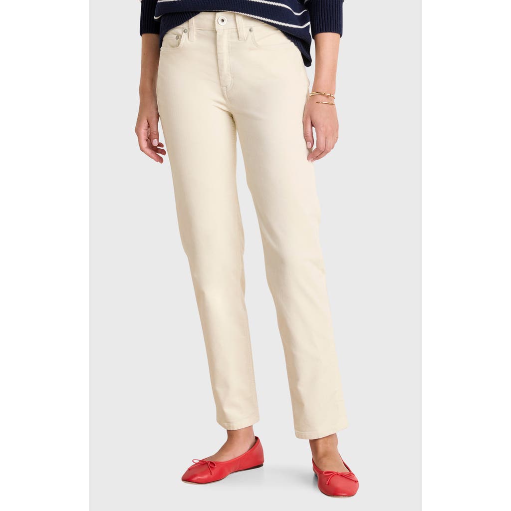 Vineyard Vines Corduroy Ankle Straight Leg Pants In White