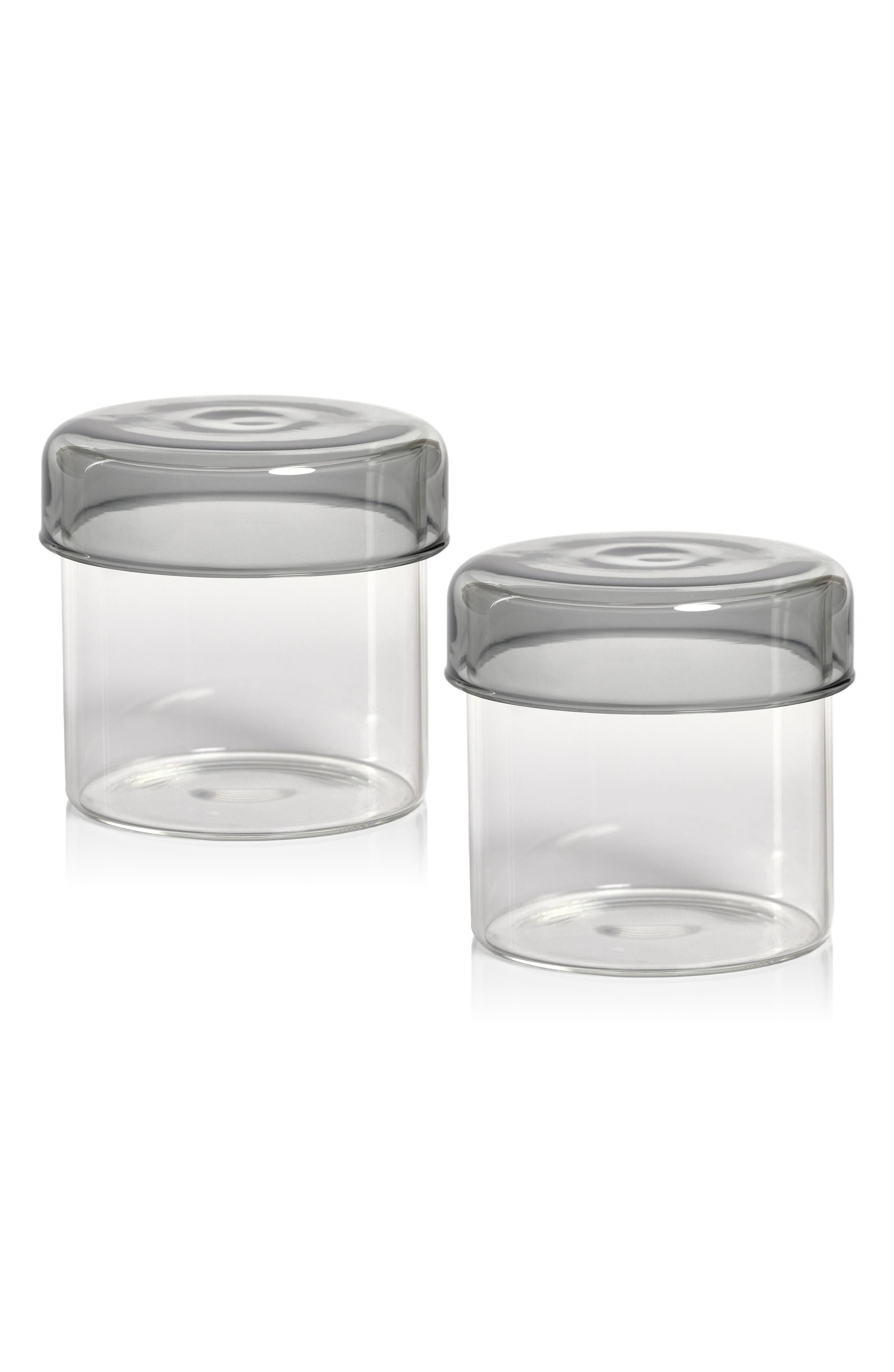 Zodax Set of 2 Smoke Utility Glass Jars