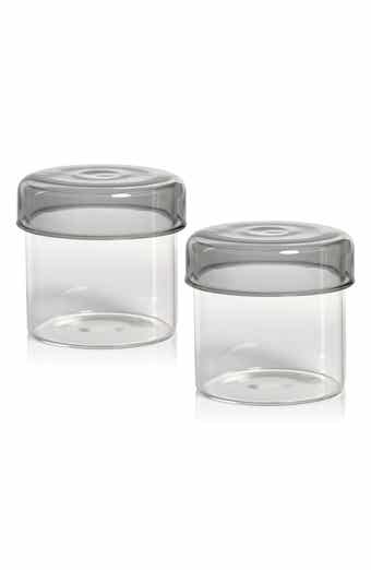 Set of 2 Smoke Utility Glass Jars