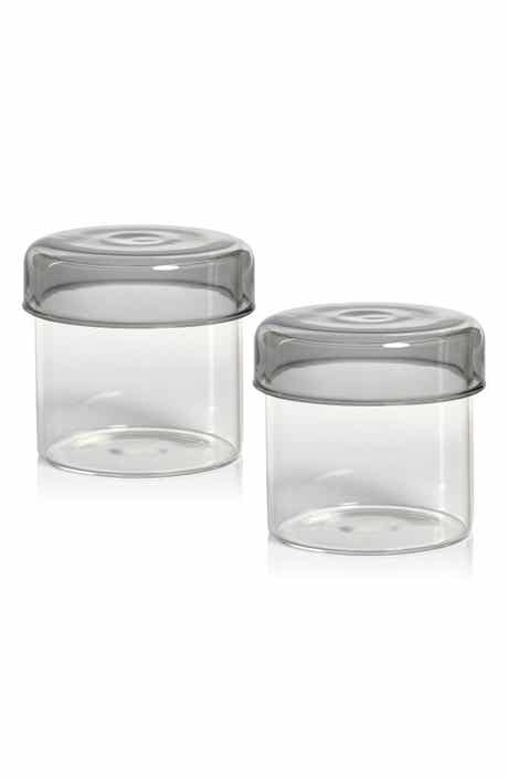 Zodax Set of 2 Smoke Utility Glass Jars