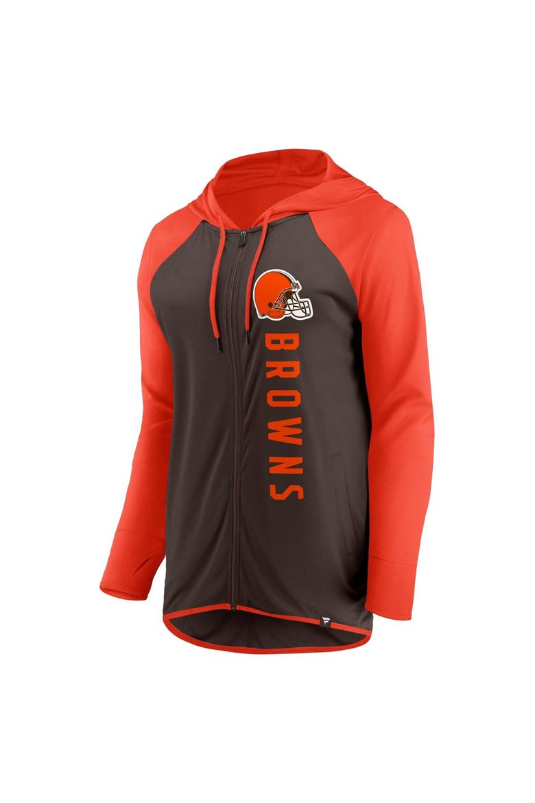 Women's Fanatics Branded Brown/Orange Cleveland Browns Forever Fan Full-Zip Hoodie, Alternate, color, Brown