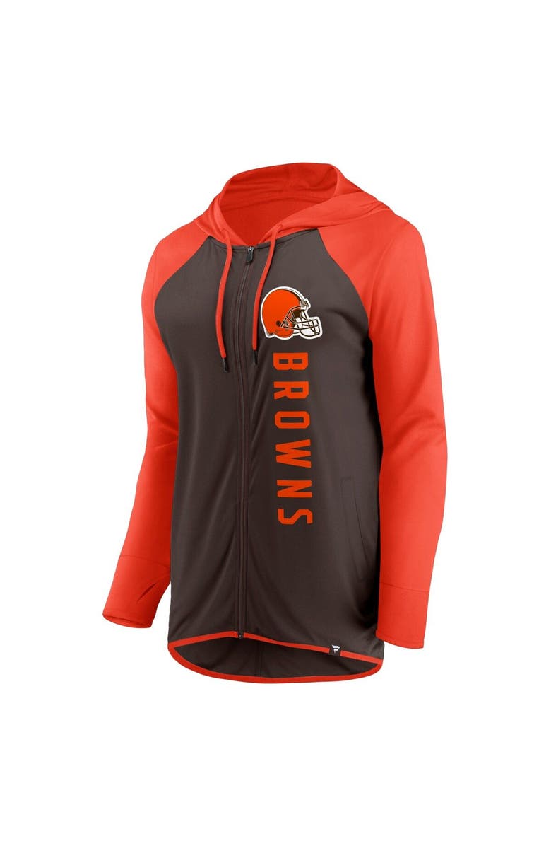FANATICS Women's Fanatics Branded Brown/Orange Cleveland Browns Forever Fan Full-Zip Hoodie, Alternate, color, Brown