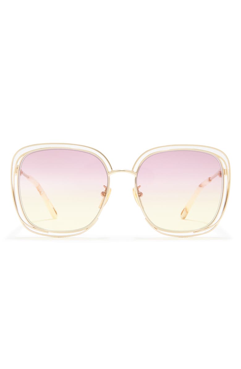 Chloé 53mm Gradient Rectangular Sunglasses, Main, color, 