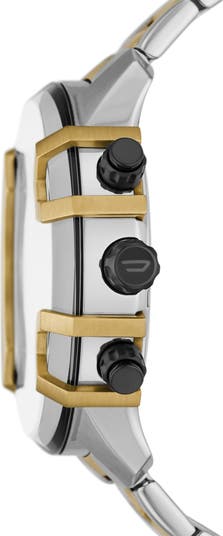 Griffed Chronograph Two Tone Bracelet Watch, 48mm