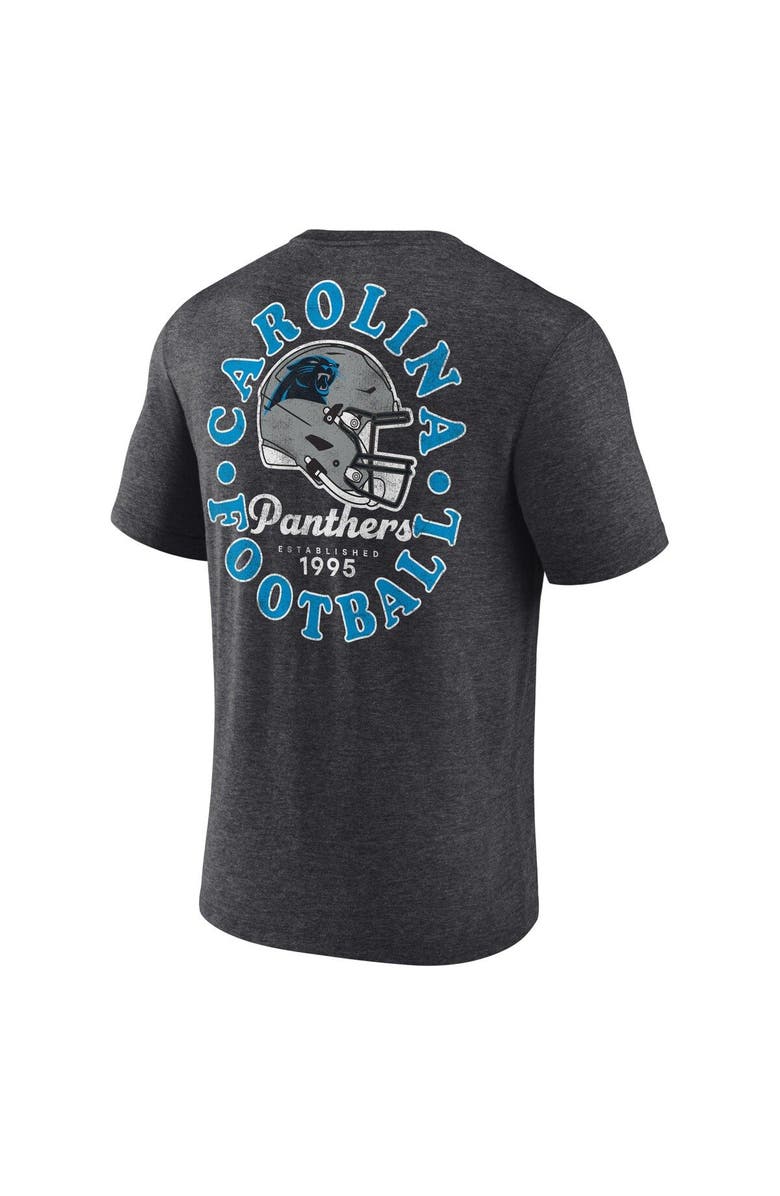 FANATICS Men's Fanatics Branded Heather Charcoal Carolina Panthers Oval Bubble Tri-Blend T-Shirt, Alternate, color,
