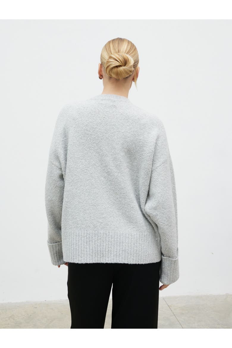 Camille Oversized Borg Jumper, Alternate, color, Grey
