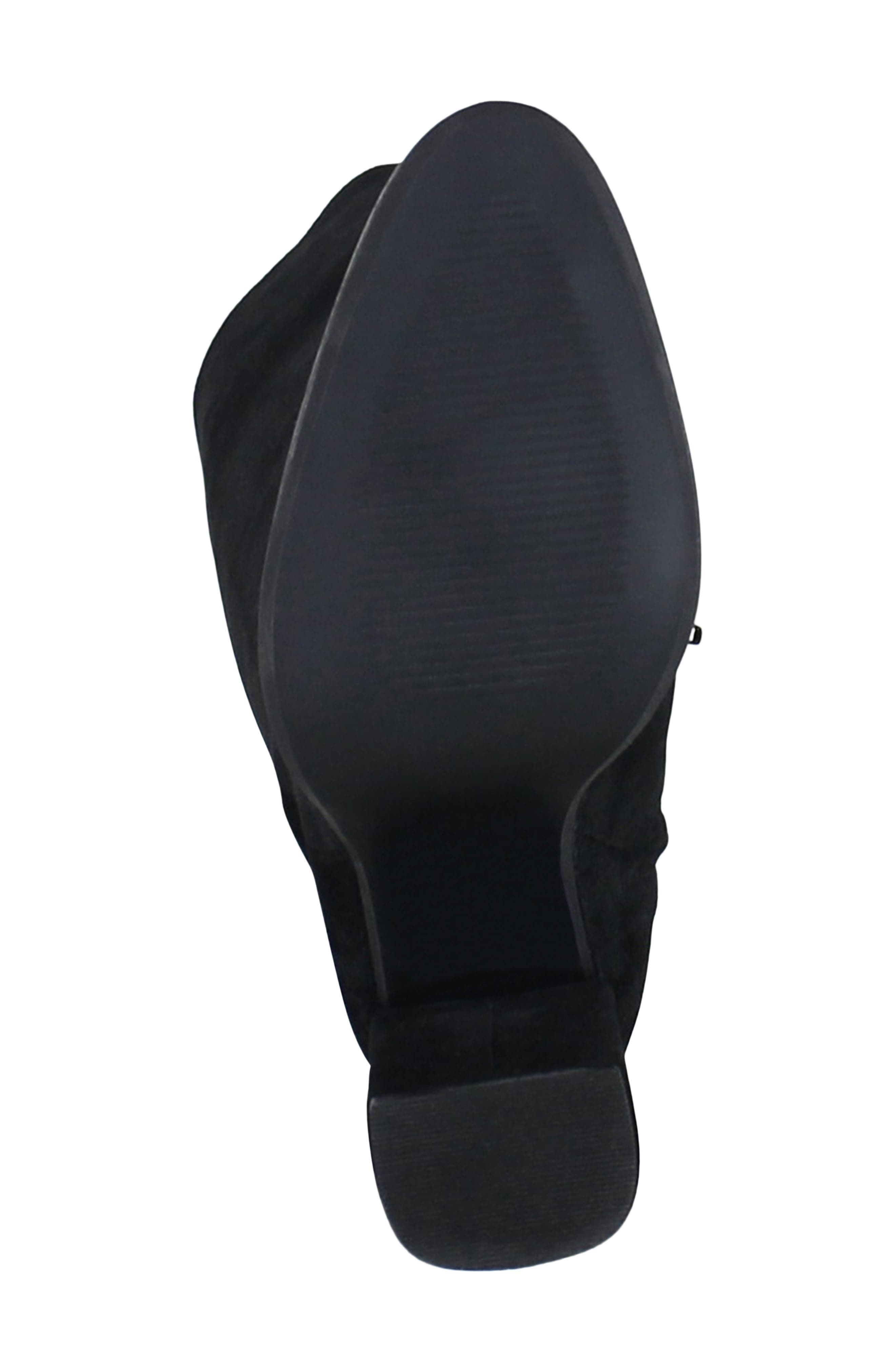 Text Back Leather Knee High Boot, Alternate, color, BLACK