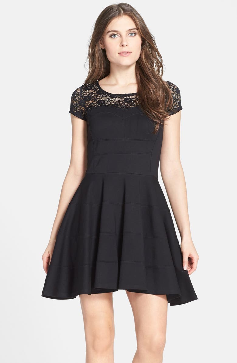 Felicity & Coco Ponte Knit Fit & Flare Dress, Main, color,