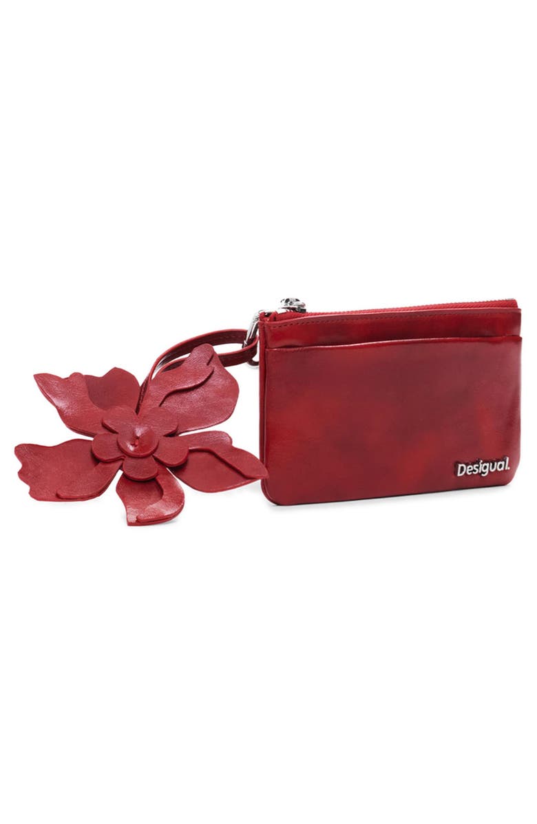 Desigual Faux Leather Zip Wallet, Alternate, color, Red