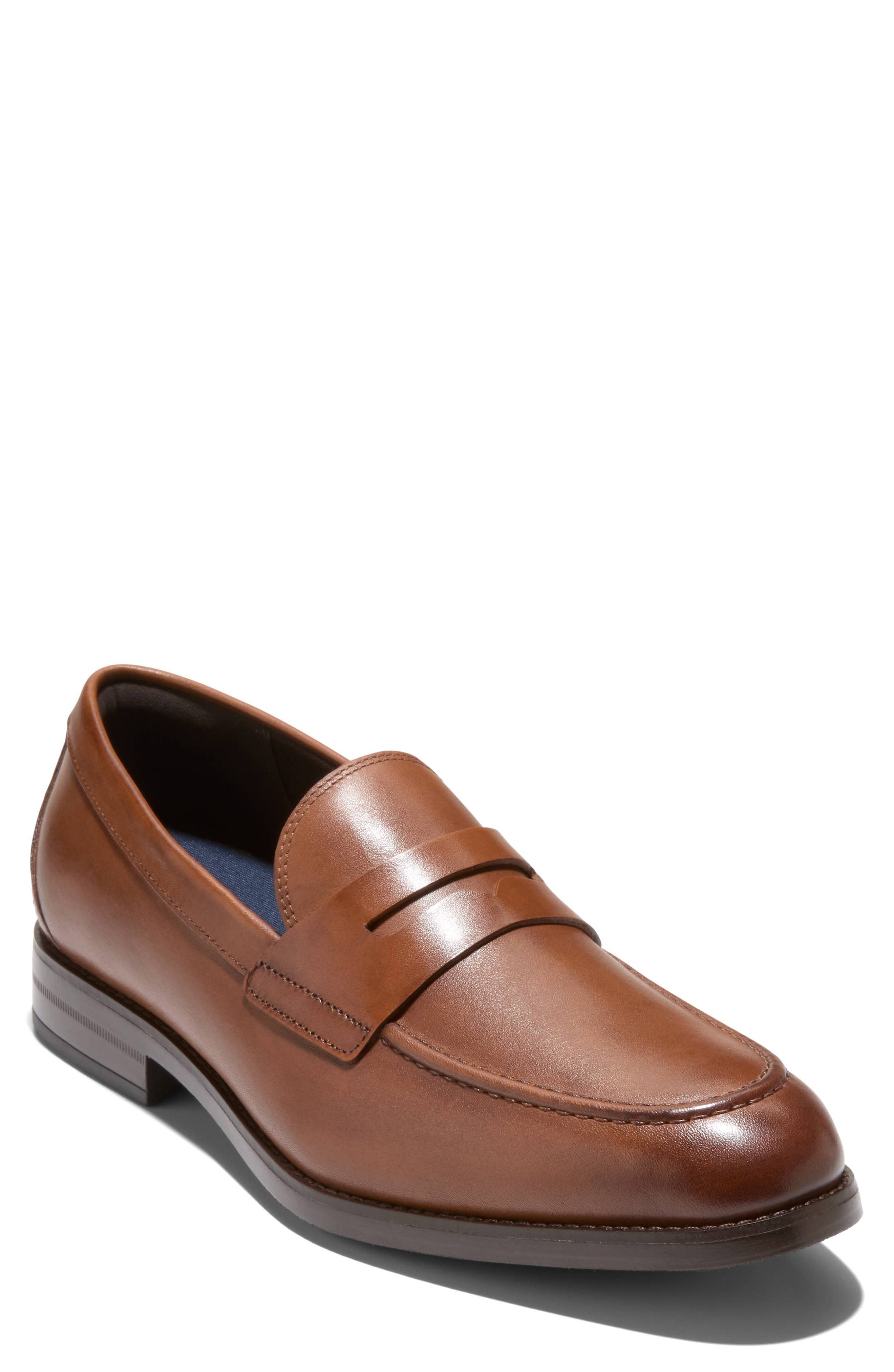 Harmon Grand Penny Loafer, Main, color, BRITISH TAN / DARK BROWN