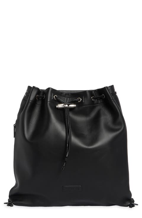 Roseau Leather Drawstring Backpack