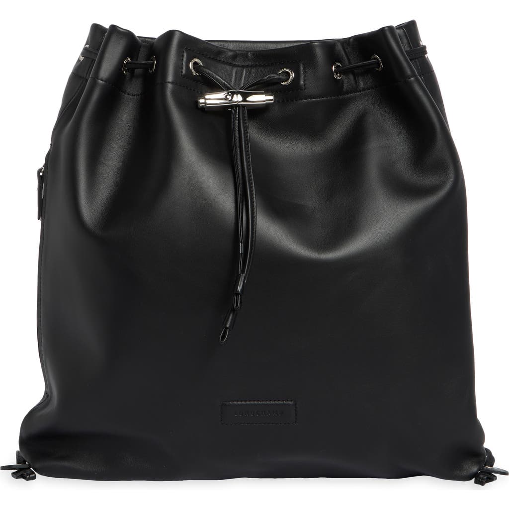 Longchamp Roseau Leather Drawstring Backpack in Black at Nordstrom Rack