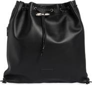Longchamp Roseau Leather Drawstring Backpack