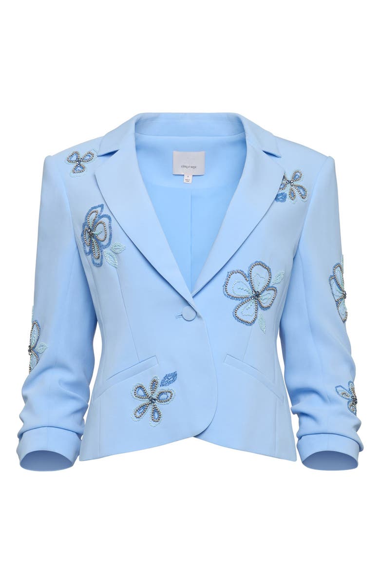 Cinq à Sept Beaded Floral Jacket, Alternate, color, Blue Wisteria Multi