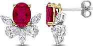 Julianna B. Lab-Created Ruby & Diamond Earrings 18k