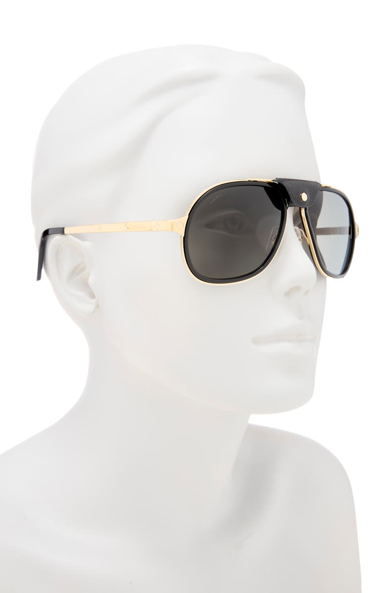 Cartier Special Edition 57mm Aviator Sunglasses, Alternate, color,