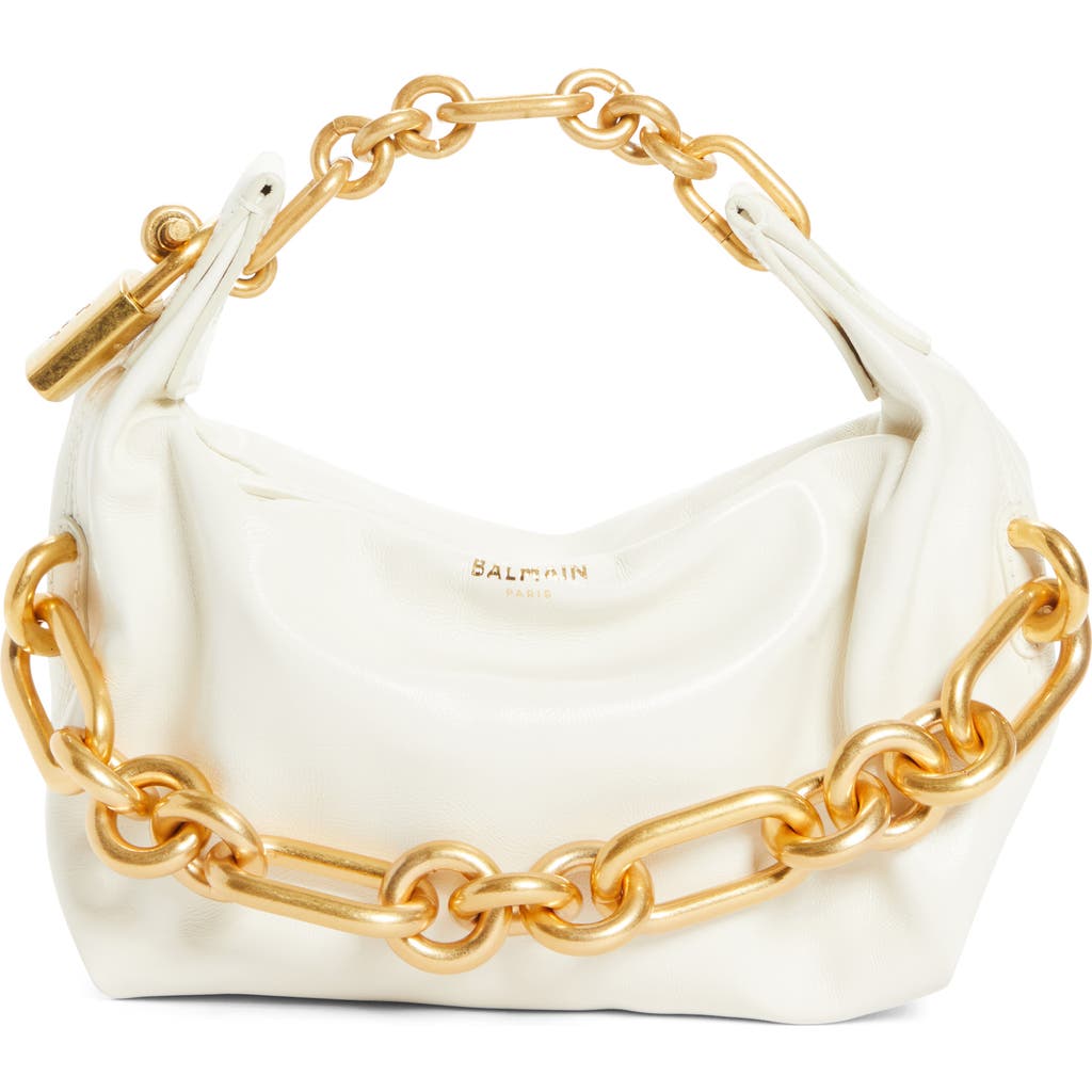 Balmain Mini Sync Leather Top Handle Bag