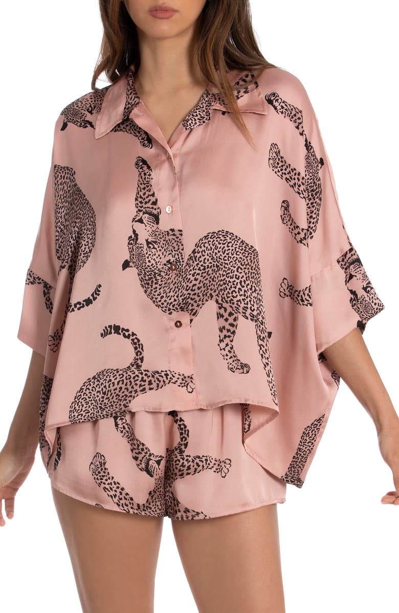 Midnight Bakery Print Satin Short Pajamas, Main, color,