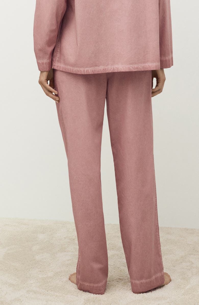 MANGO Garment-Dyed Cotton Pajama Pants, Alternate, color, Medium Pink