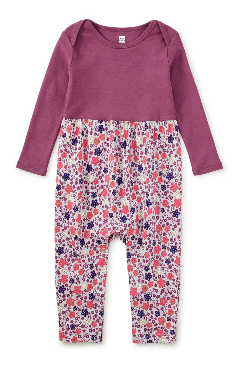 Tea Collection Print Mix Baby Romper, Main, color, Hanji Floral