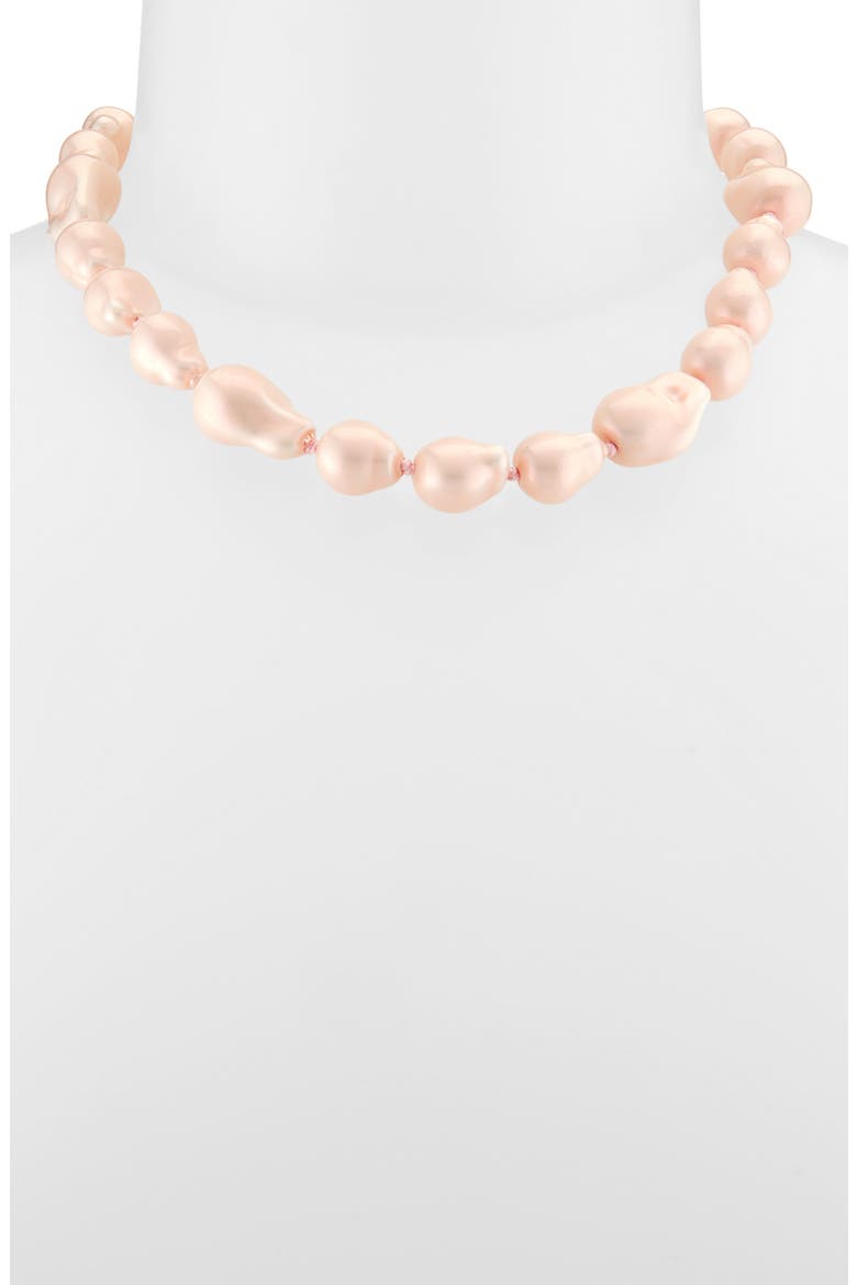 Baroque Imitation Pearl Collar Necklace, Alternate, color, ROSE