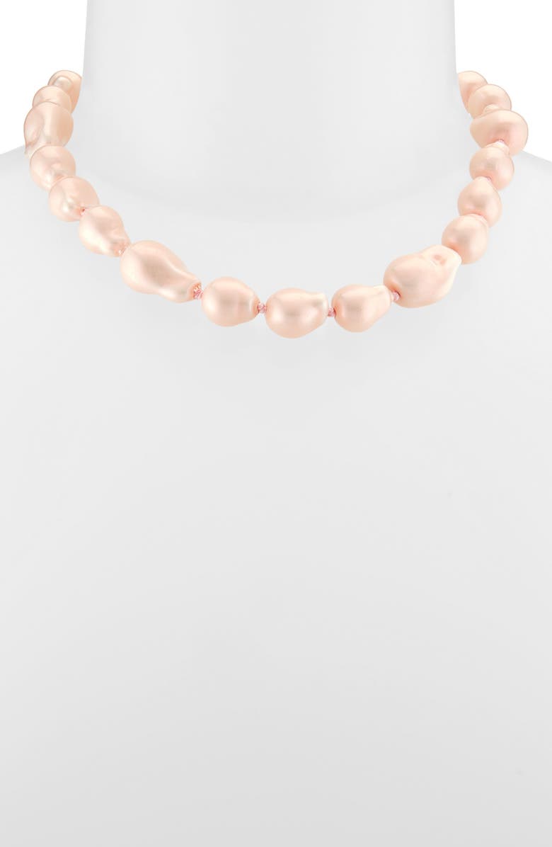 Lele Sadoughi Baroque Imitation Pearl Collar Necklace, Alternate, color, Rose