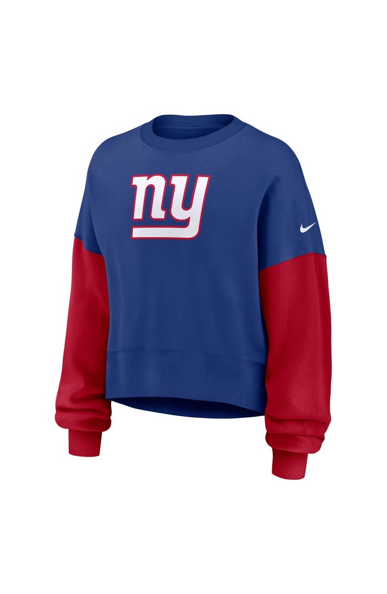 Nike Women's Nike Royal New York Giants Oversized Color-Block Pullover Sweatshirt, Alternate, color, Royal