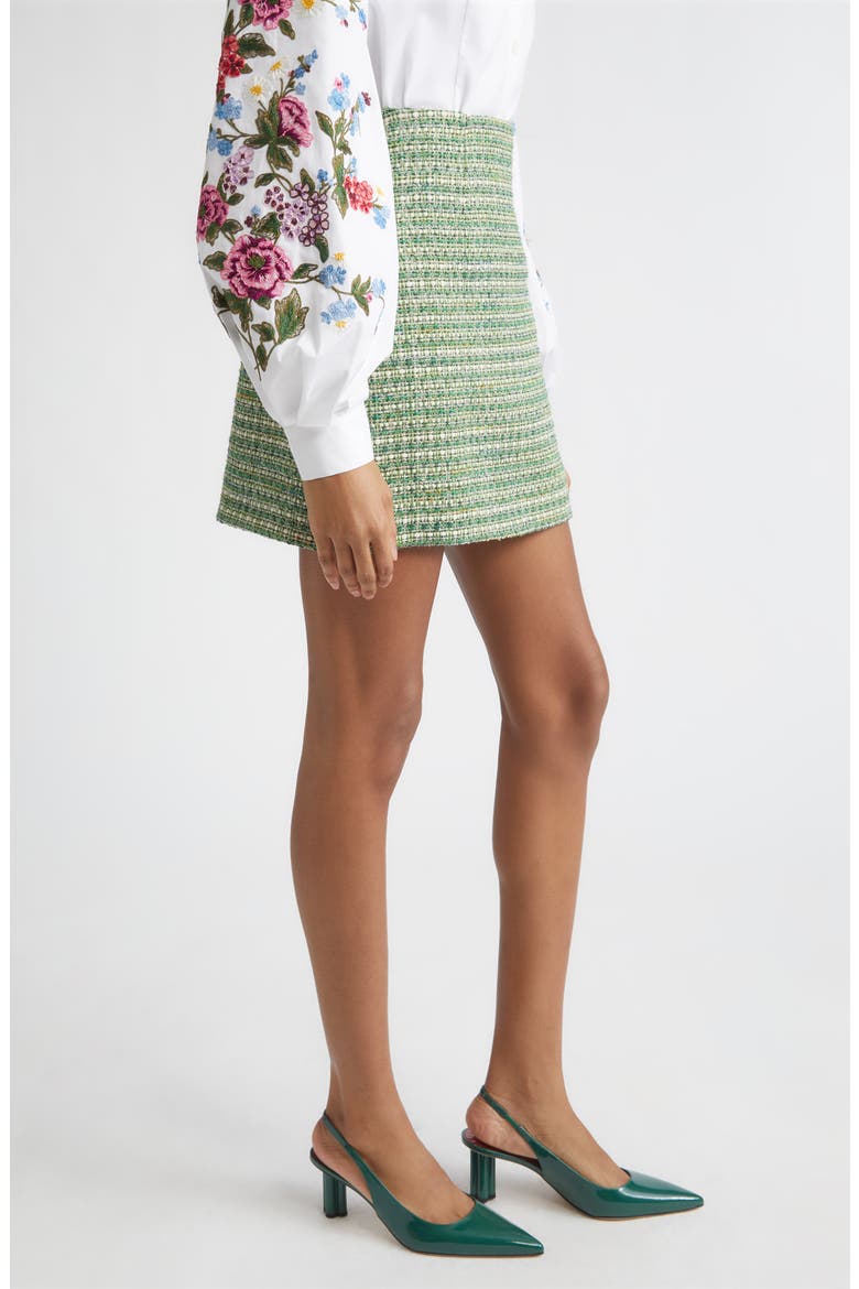 Tweed Miniskirt, Alternate, color, GREEN MULTI