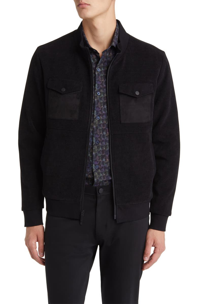 Robert Barakett Dunbar Mixed Media Zip Jacket, Main, color, 