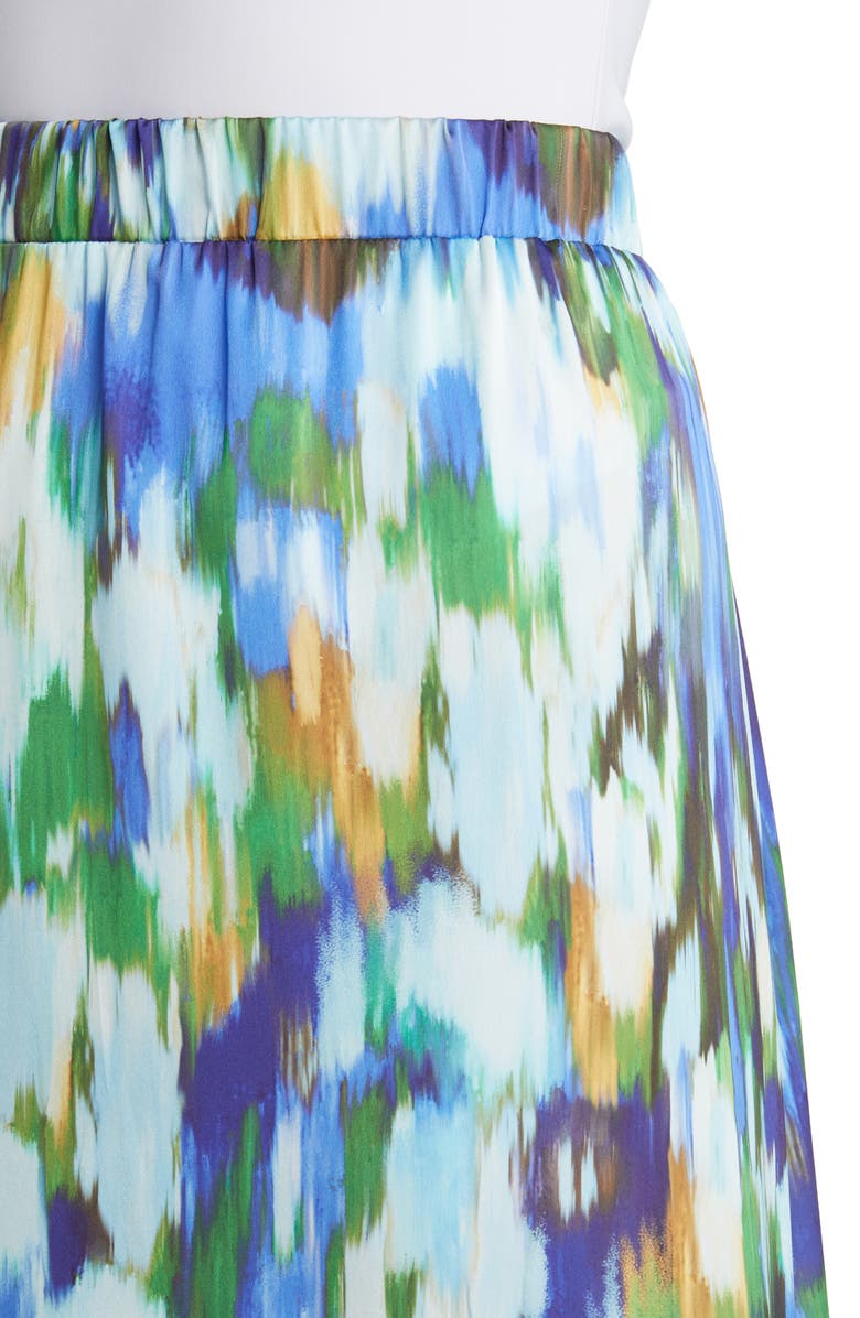 Misook Watercolor Crêpe de Chine Maxi Skirt, Alternate, color, 