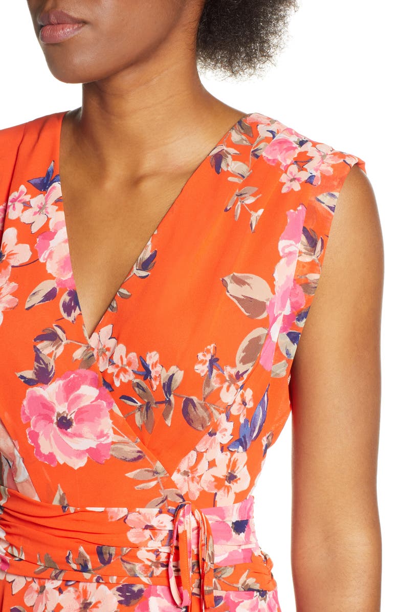 Eliza J Floral High/Low Chiffon Maxi Dress, Alternate, color, 