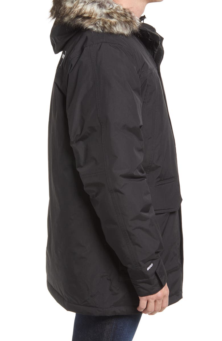 The North Face McMurdo Waterproof 600 Fill Power Hooded Down Parka with Faux Fur Trim, Alternate, color, Tnf Black