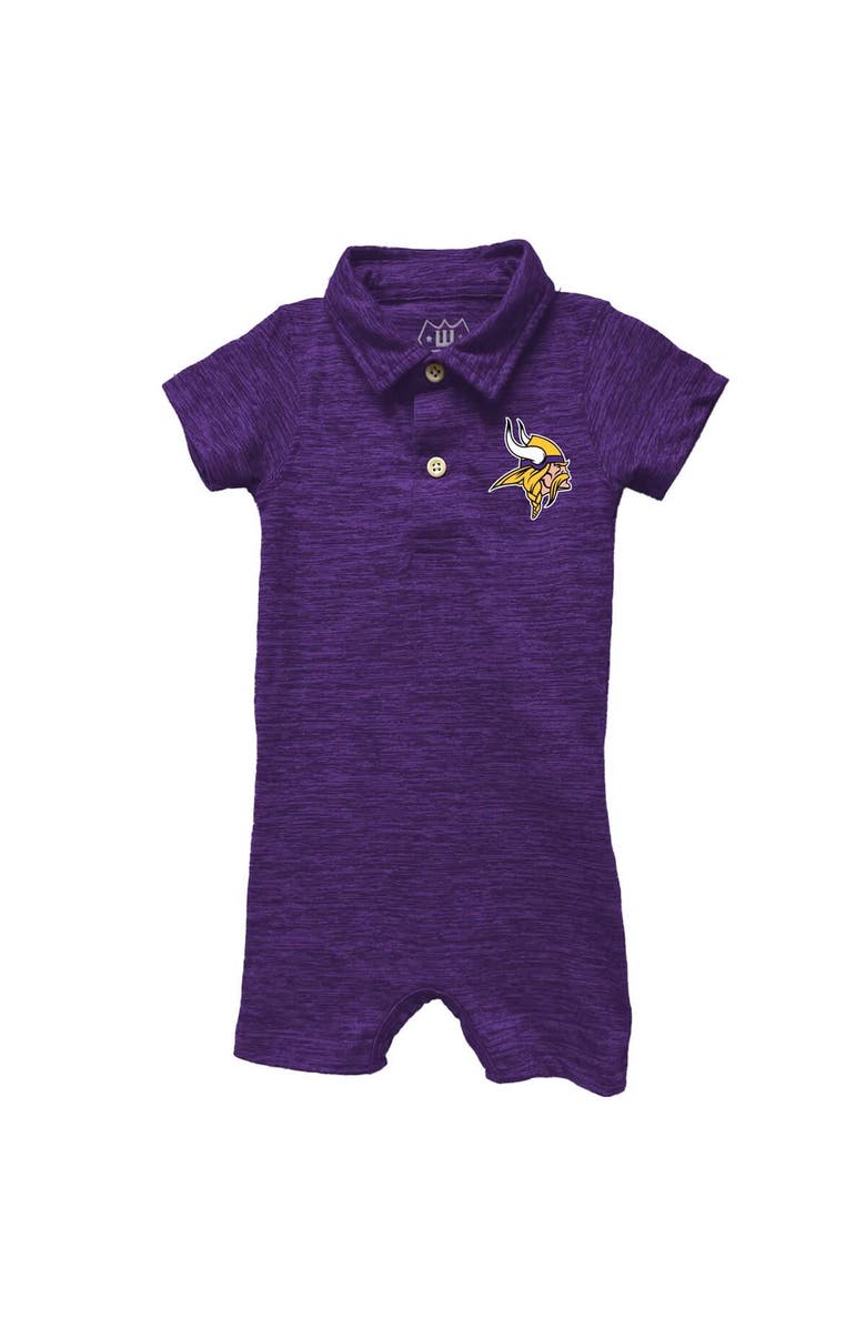 Wes & Willy Infant Wes & Willy Purple Minnesota Vikings Short Leg Cloudy Yarn Polo Bodysuit, Main, color, Purple