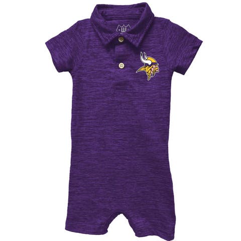 Infant Wes & Willy Purple Minnesota Vikings Short Leg Cloudy Yarn Polo Bodysuit