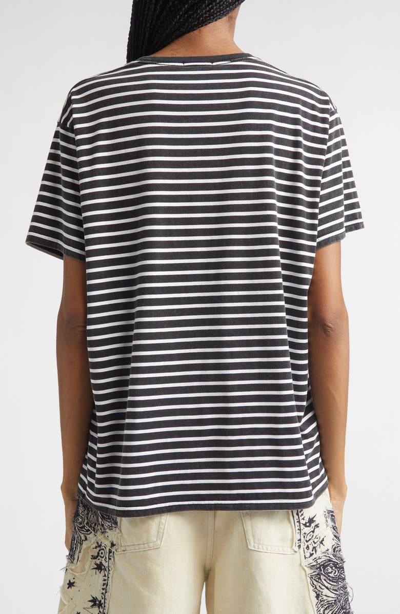 R13 Stripe T-Shirt, Alternate, color, Black With White Stripe