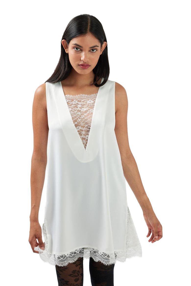 After Party Lace Mini Dress, Alternate, color, white