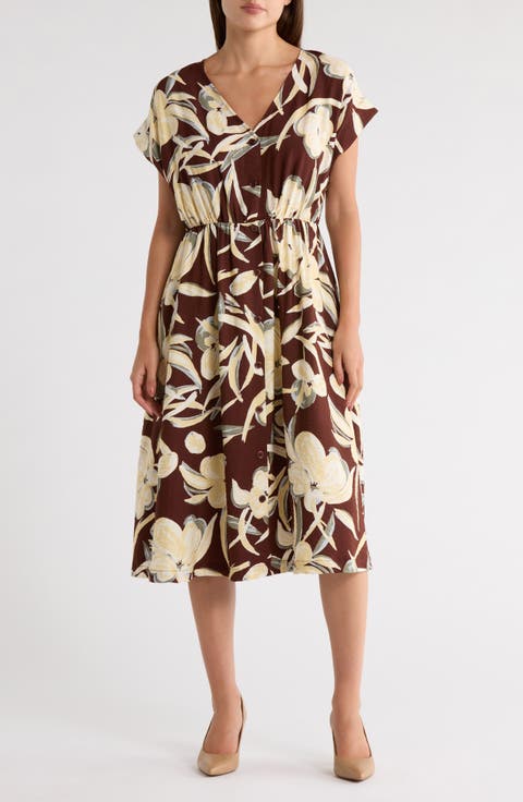 Short Sleeve Button Front Dress