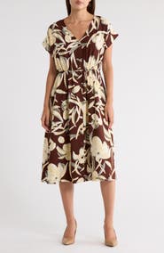 NORDSTROM RACK Short Sleeve Button Front Dress