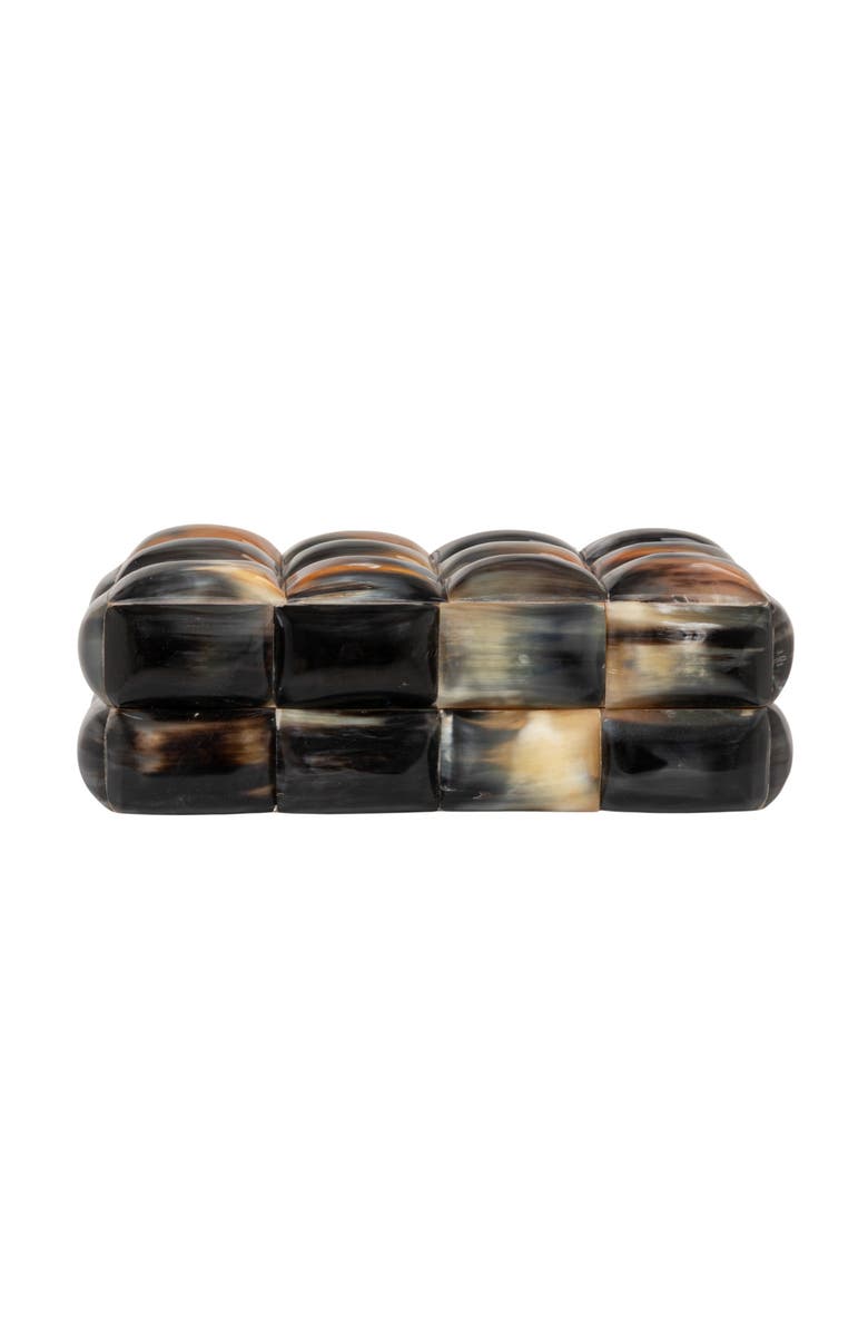 Storied Home Decorative Horn Bubble Storage Box, Black and Brown, Alternate, color, Black