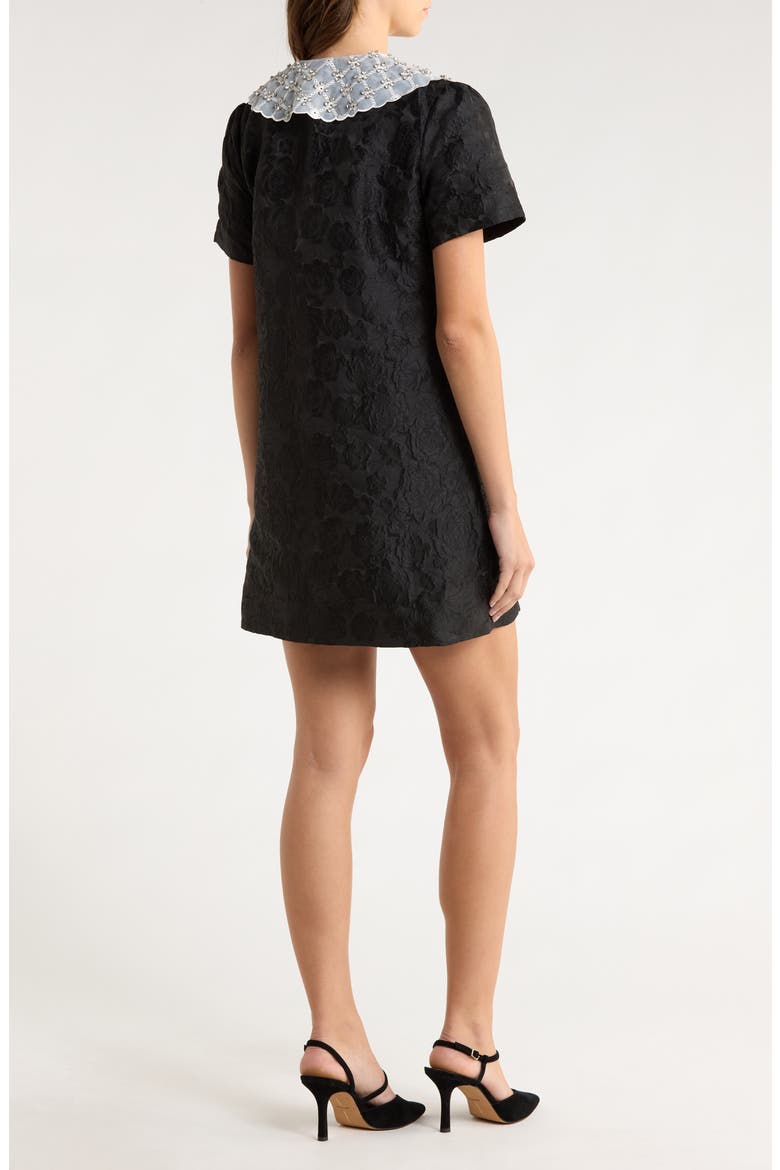 Chandelier Floral Jacquard Minidress, Alternate, color, BLACK