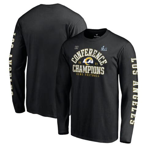 Men's Fanatics Branded Black Los Angeles Rams 2021 NFC Champions Vintage Long Sleeve T-Shirt