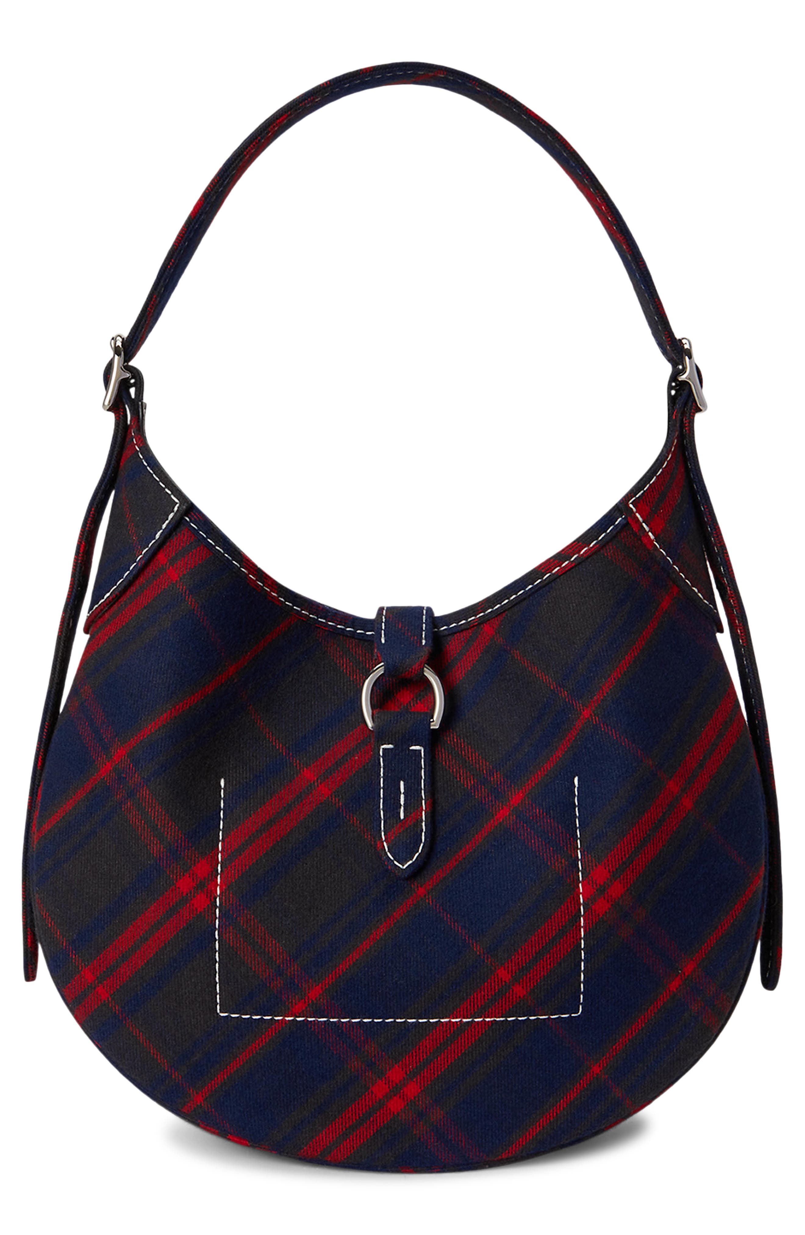 Small Polo ID Plaid Twill Shoulder Bag, Alternate, color, MULT PLAID